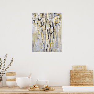 Mondriaan - Boom A, abstract kunstwerk Poster