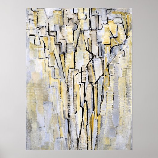 Mondriaan - Boom A, abstract kunstwerk Poster (Voorkant)