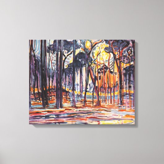 Mondriaan - Bossen nabij Oele Canvas Afdruk (Voorkant)