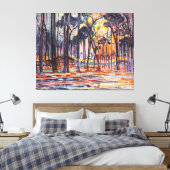 Mondriaan - Bossen nabij Oele Canvas Afdruk (Insitu (Slaapkamer))