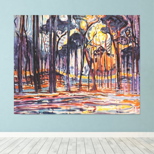 Mondriaan - Bossen nabij Oele Canvas Afdruk (Insitu (Houten vloer))