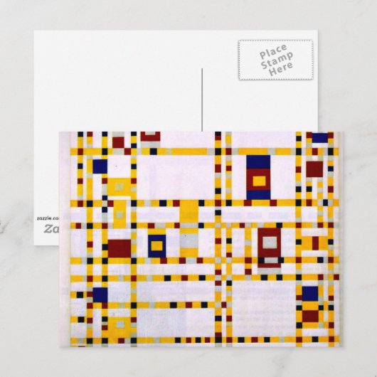 Mondriaan - Broadway Boogie Woogie Briefkaart (Voorkant / Achterkant)