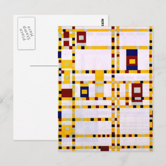 Mondriaan - Broadway Boogie Woogie Briefkaart (Voorkant / Achterkant)