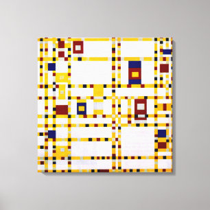 Mondriaan - Broadway Boogie Woogie Canvas Afdruk