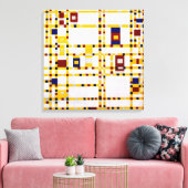 Mondriaan - Broadway Boogie Woogie Canvas Afdruk (Insitu (Woonkamer))