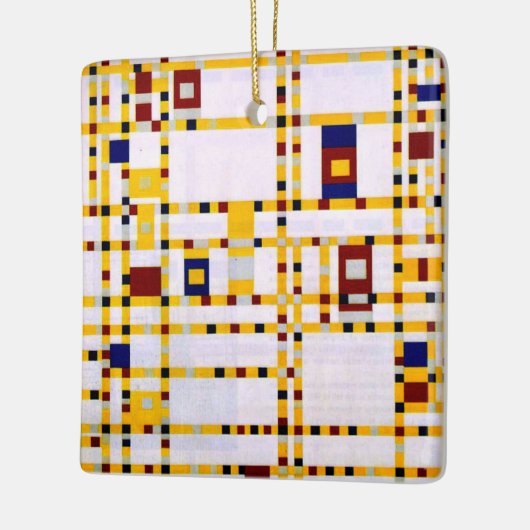 Mondriaan - Broadway Boogie Woogie Keramisch Ornament (Links)
