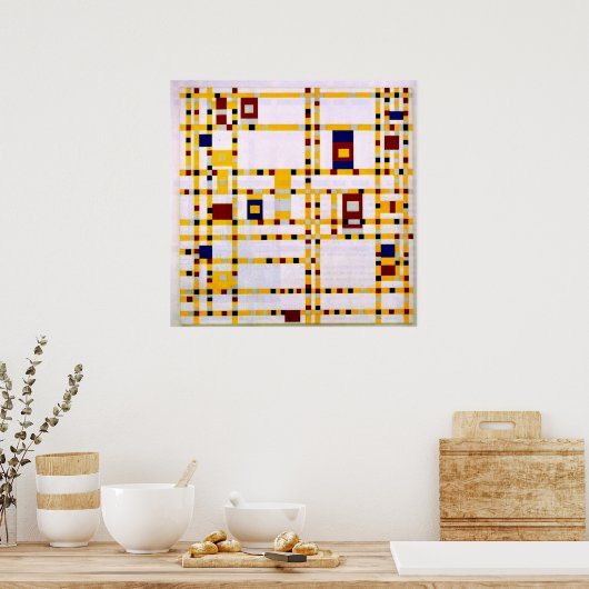 Mondriaan - Broadway Boogie Woogie Poster (Keuken)
