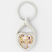 Mondriaan - Broadway Boogie Woogie Sleutelhanger (Voorkant)