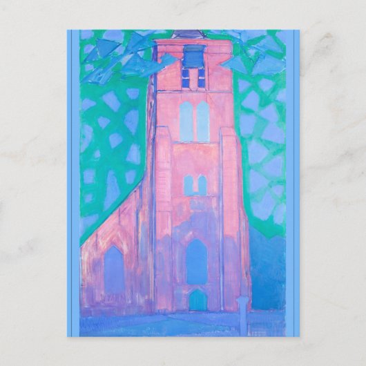 Mondriaan - Church Tower te Domburg, Briefkaart (Voorkant)