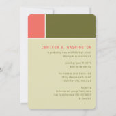 Mondriaan Color Blocks Mod Foto Graduparty Kaart (Achterkant)