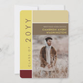 Mondriaan Color Blocks Mod Foto Graduparty Kaart (Voorkant)