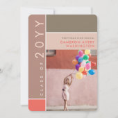 Mondriaan Color Blocks Mod Foto Graduparty Kaart (Voorkant)