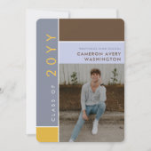 Mondriaan Color Blocks Mod Foto Graduparty Kaart (Voorkant)