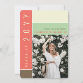 Mondriaan Color Blocks Mod Foto Graduparty Kaart (Voorkant)