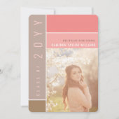 Mondriaan Color Blocks Mod Foto Graduparty Kaart (Voorkant)