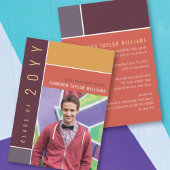 Mondriaan Color Blocks Mod Foto Graduparty Kaart