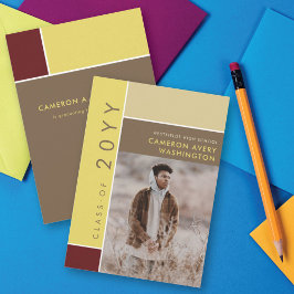 Mondriaan Color Blocks Mod Foto Graduparty Kaart