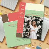 Mondriaan Color Blocks Mod Foto Graduparty Kaart