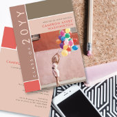 Mondriaan Color Blocks Mod Foto Graduparty Kaart