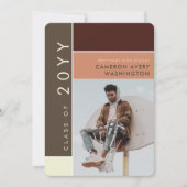 Mondriaan Color Blocks Mod Foto Graduparty Kaart (Voorkant)