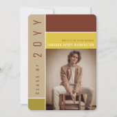 Mondriaan Color Blocks Mod Foto Graduparty Kaart (Voorkant)