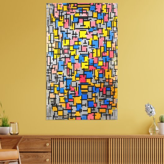 MONDRIAAN - COMPOSITIE (COMPOSITIE) - 1916 - CANVAS AFDRUK (Insitu (Woonkamer))
