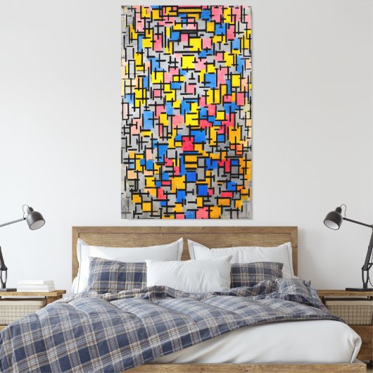 MONDRIAAN - COMPOSITIE (COMPOSITIE) - 1916 - CANVAS AFDRUK (Insitu (Slaapkamer))