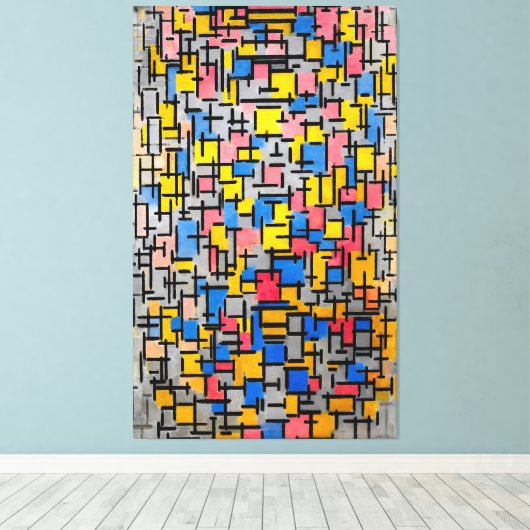 MONDRIAAN - COMPOSITIE (COMPOSITIE) - 1916 - CANVAS AFDRUK (Insitu (Houten vloer))