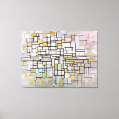 MONDRIAAN - COMPOSITIE IN BLAUW, GRIJS & ROZE - 19 CANVAS AFDRUK (Voorkant)