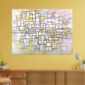 MONDRIAAN - COMPOSITIE IN BLAUW, GRIJS & ROZE - 19 CANVAS AFDRUK (Insitu (Woonkamer))