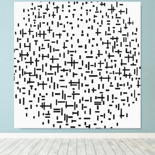 MONDRIAAN - COMPOSITIE IN LIJN tweede staat - 1917 Canvas Afdruk (Insitu (Houten vloer))