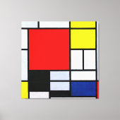 MONDRIAAN - COMPOSITIE MET GROOT ROOD VLAK - 1921 CANVAS AFDRUK (Voorkant)