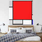 MONDRIAAN - COMPOSITIE MET GROOT ROOD VLAK 1922 CANVAS AFDRUK (Insitu (Slaapkamer))