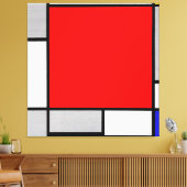 MONDRIAAN - COMPOSITIE MET GROOT ROOD VLAK 1922 CANVAS AFDRUK (Insitu (Woonkamer))