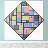 MONDRIAAN - COMPOSITIE MET RASTER 6: LOZENGE - 191 CANVAS AFDRUK (Insitu (Houten vloer))