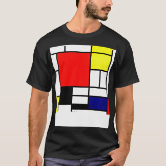 Mondriaan Compositie met Rood Geel Blauw en Zwart T-shirt