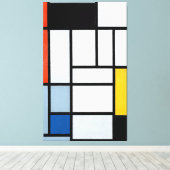 MONDRIAAN - COMPOSITIE MET ROOD, ZWART, GEEL - CANVAS AFDRUK (Insitu (Houten vloer))