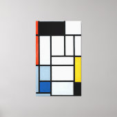 MONDRIAAN - COMPOSITIE MET ROOD, ZWART, GEEL - CANVAS AFDRUK (Voorkant)