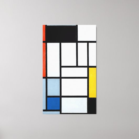 MONDRIAAN - COMPOSITIE MET ROOD, ZWART, GEEL - CANVAS AFDRUK (Voorkant)