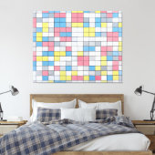 MONDRIAAN - COMPOSITIE MET ROOSTER 9 (1919) - CANVAS AFDRUK (Insitu (Slaapkamer))