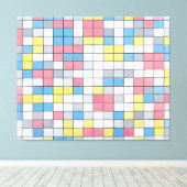 MONDRIAAN - COMPOSITIE MET ROOSTER 9 (1919) - CANVAS AFDRUK (Insitu (Houten vloer))