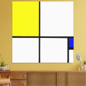 MONDRIAAN - COMPOSITIE nr. II met GEEL en BLAUW Canvas Afdruk (Insitu (Woonkamer))