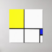 MONDRIAAN - COMPOSITIE nr. II met GEEL en BLAUW Canvas Afdruk (Voorkant)