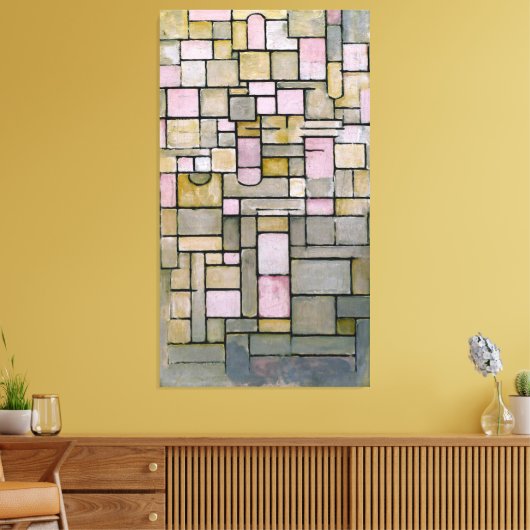 MONDRIAAN - COMPOSITIE Nr. III COMPOSITIEF 8 - 191 Canvas Afdruk (Insitu (Woonkamer))