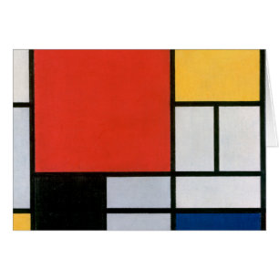 Mondriaan Compositie Rood Geel Blauw Zwart