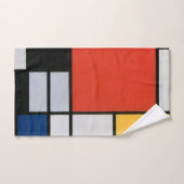 Mondriaan Compositie Rood Geel Blauw Zwart Bad Handdoek (Handdoek)