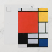 Mondriaan Compositie Rood Geel Blauw Zwart Briefkaart (Voorkant / Achterkant)