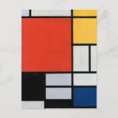 Mondriaan Compositie Rood Geel Blauw Zwart Briefkaart (Voorkant)