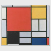 Mondriaan Compositie Rood Geel Blauw Zwart Cadeaupapier (Vlak)