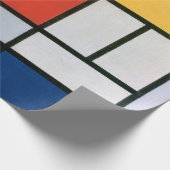 Mondriaan Compositie Rood Geel Blauw Zwart Cadeaupapier (Hoek)